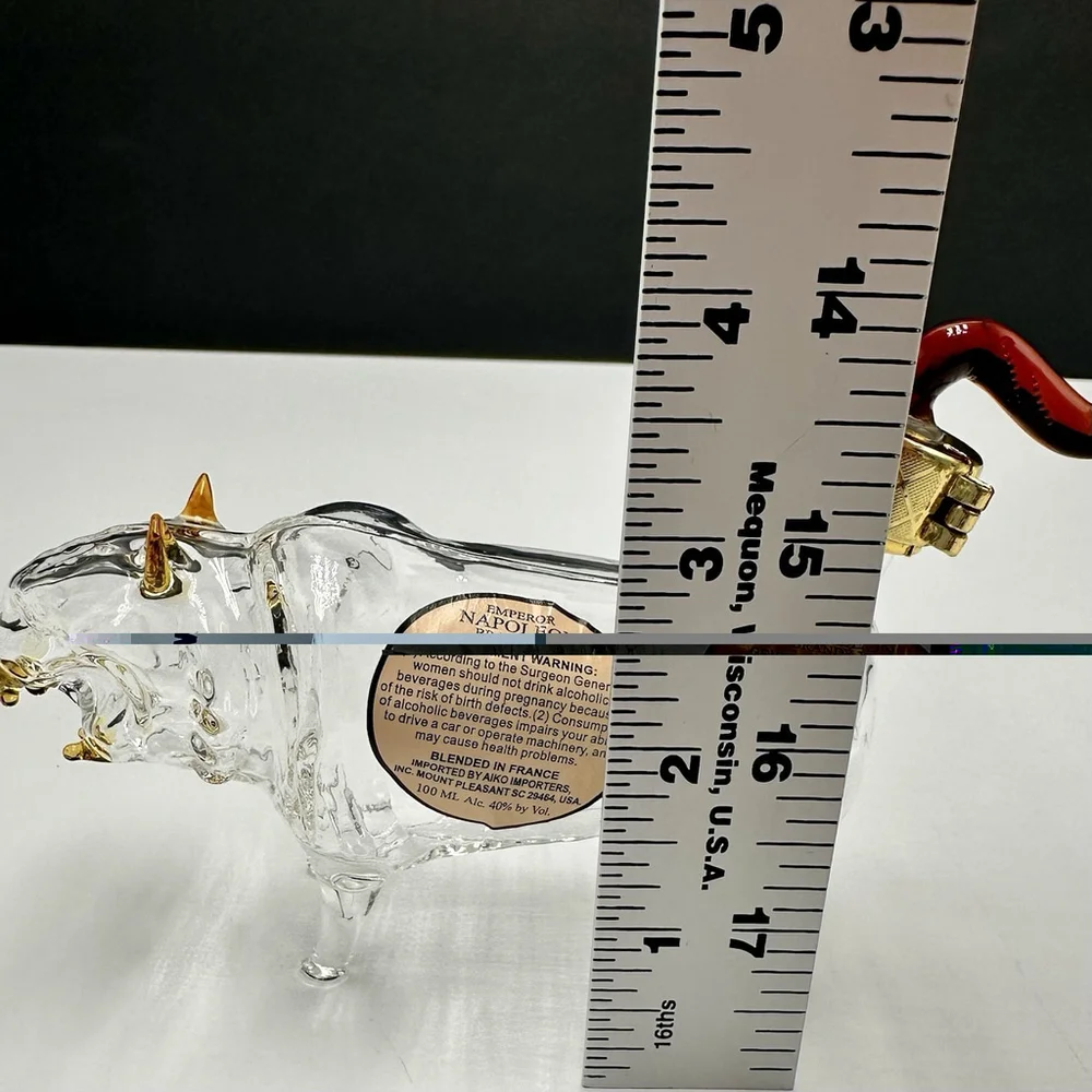 TIGER Napoleon Brandy XO Zodiac Collection Figural Blown Glass Empty Bottle